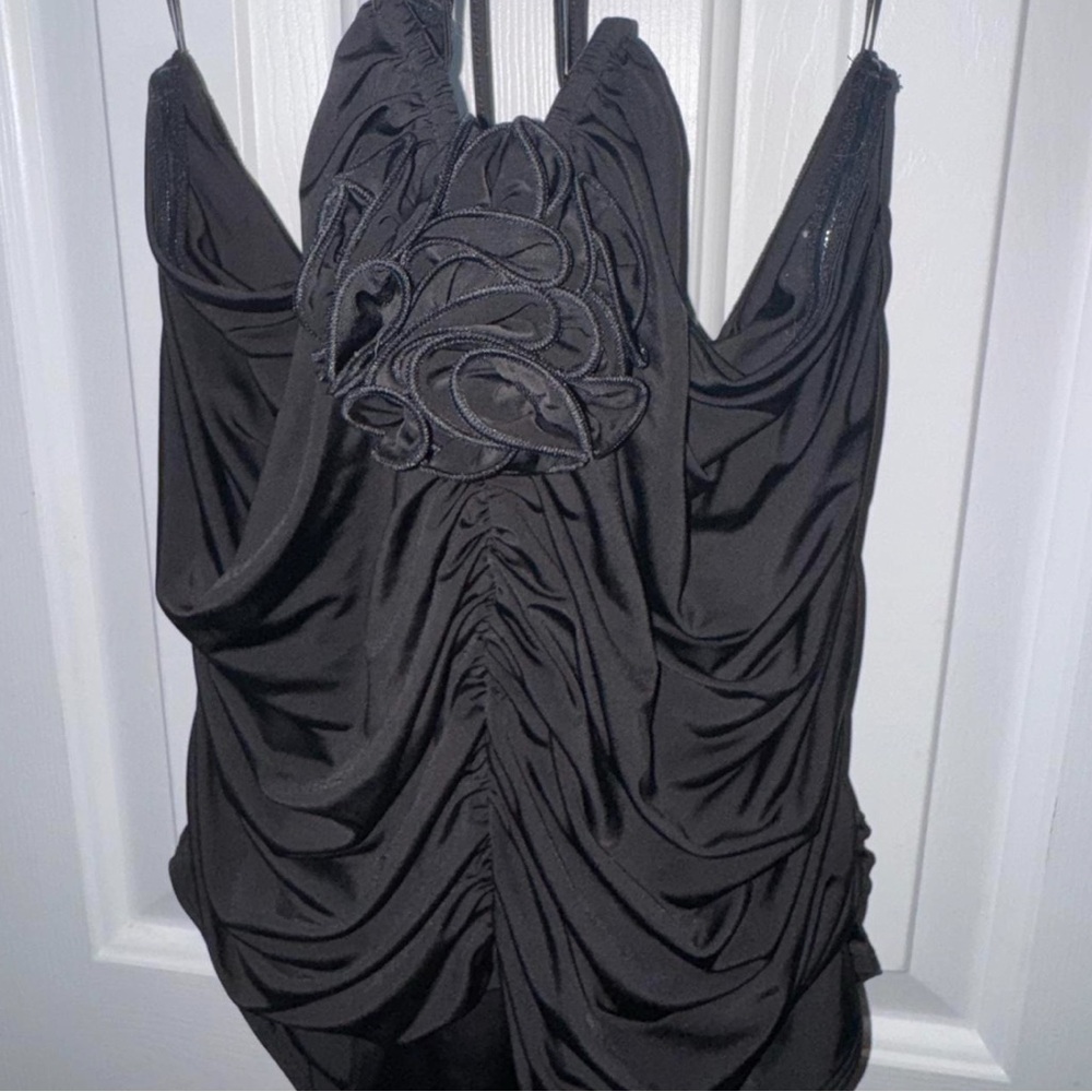 Elegant Black Ruched Top